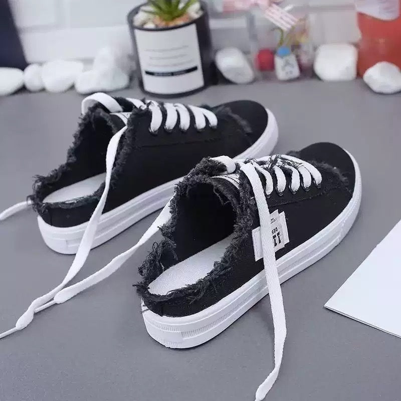 Sneakers Damen blau mit offener Ferse und lässigem Design - 5 - Atelier-Zofia