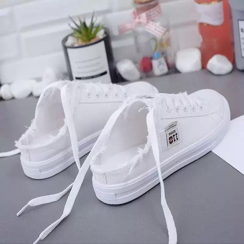Sneakers Damen blau mit offener Ferse und lässigem Design - 6 - Atelier-Zofia