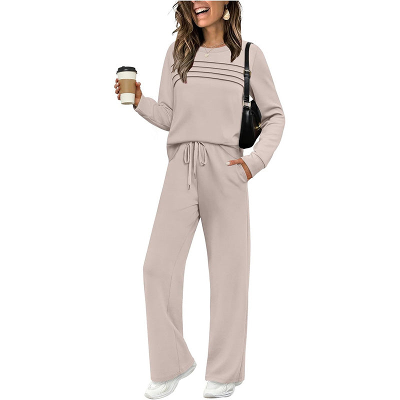 Lounge Set Damen grau bequem mit langen Ärmeln - 7 - Atelier-Zofia