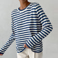 Pullover Damen blau-weiß gestreift mit weitem Schnitt - 1 - Atelier-Zofia