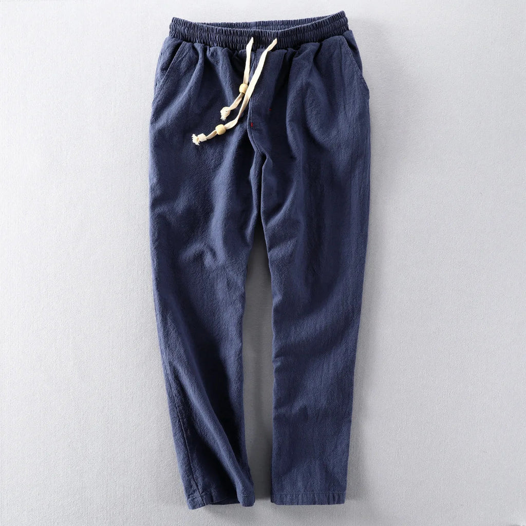 Herrenhose grau mit flexiblem Bund und Kordelzug - 1 - Atelier-Zofia