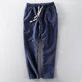 Herrenhose grau mit flexiblem Bund und Kordelzug - 1 - Atelier-Zofia
