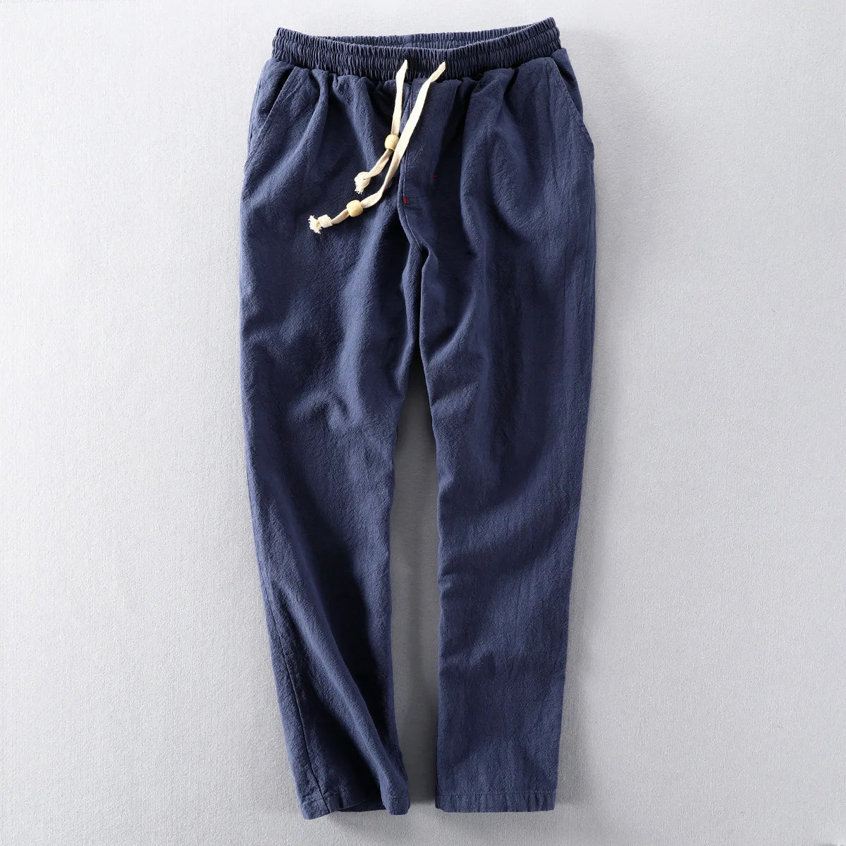 Herrenhose grau mit flexiblem Bund und Kordelzug - 1 - Atelier-Zofia