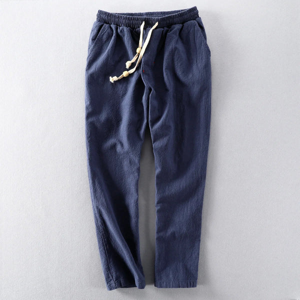 Herrenhose grau mit flexiblem Bund und Kordelzug - 1 - Atelier-Zofia