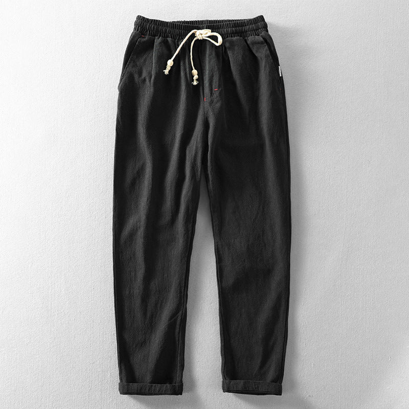 Herrenhose grau mit flexiblem Bund und Kordelzug - 2 - Atelier-Zofia