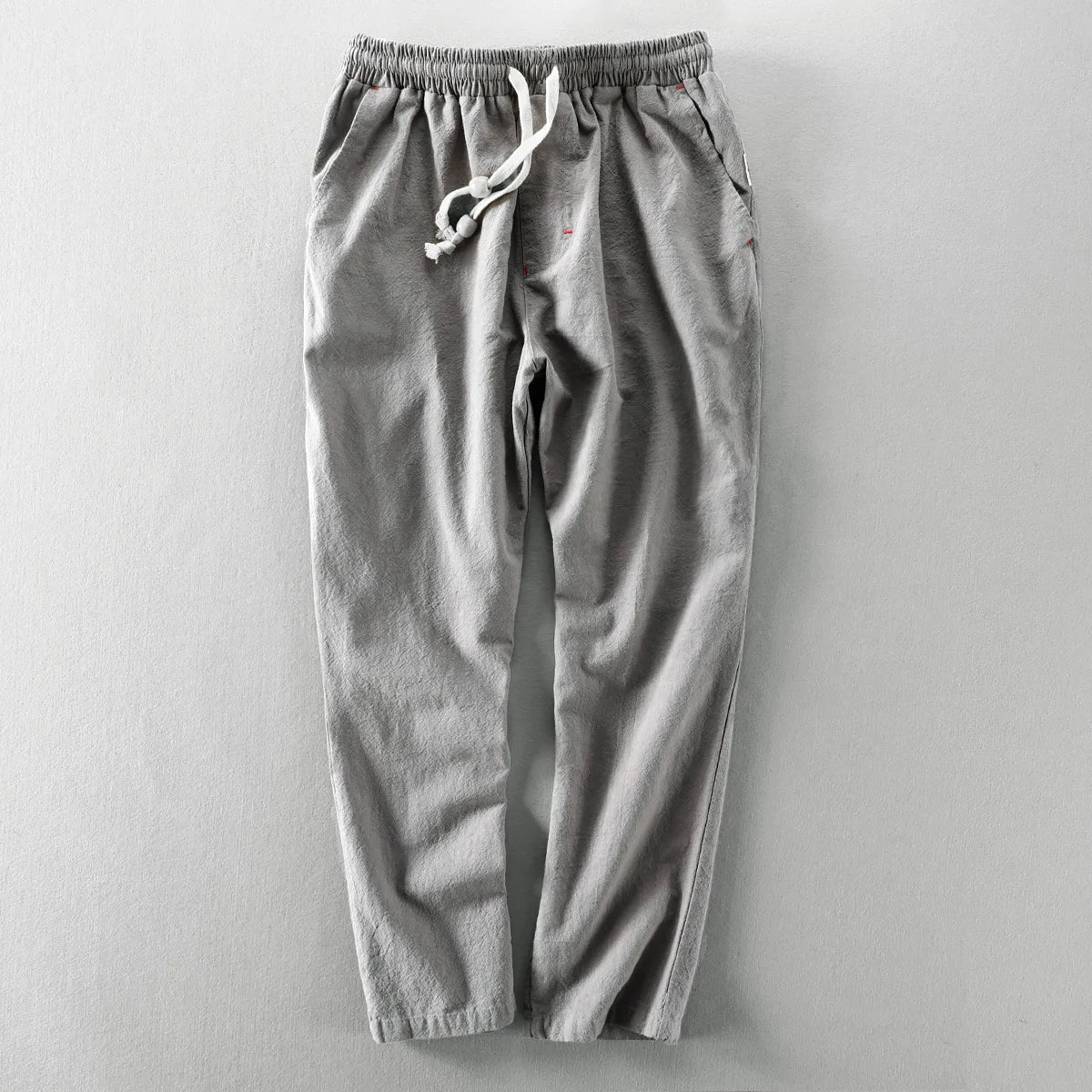 Herrenhose grau mit flexiblem Bund und Kordelzug - 5 - Atelier-Zofia