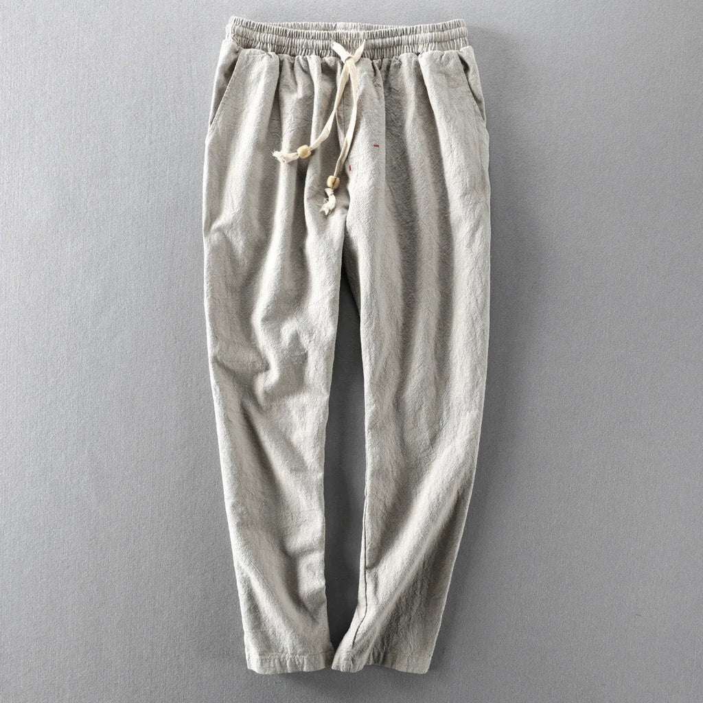 Herrenhose grau mit flexiblem Bund und Kordelzug - 6 - Atelier-Zofia