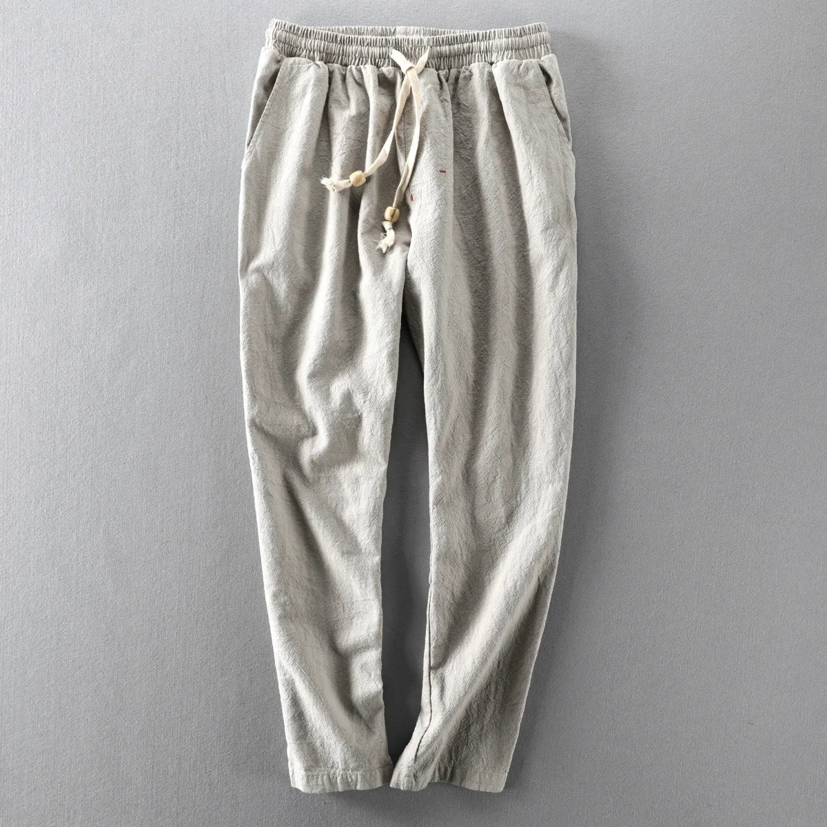 Herrenhose grau mit flexiblem Bund und Kordelzug - 6 - Atelier-Zofia
