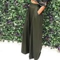 Weite Hose Damen orange mit hohem Bund und praktischen Taschen - 1 - Atelier-Zofia
