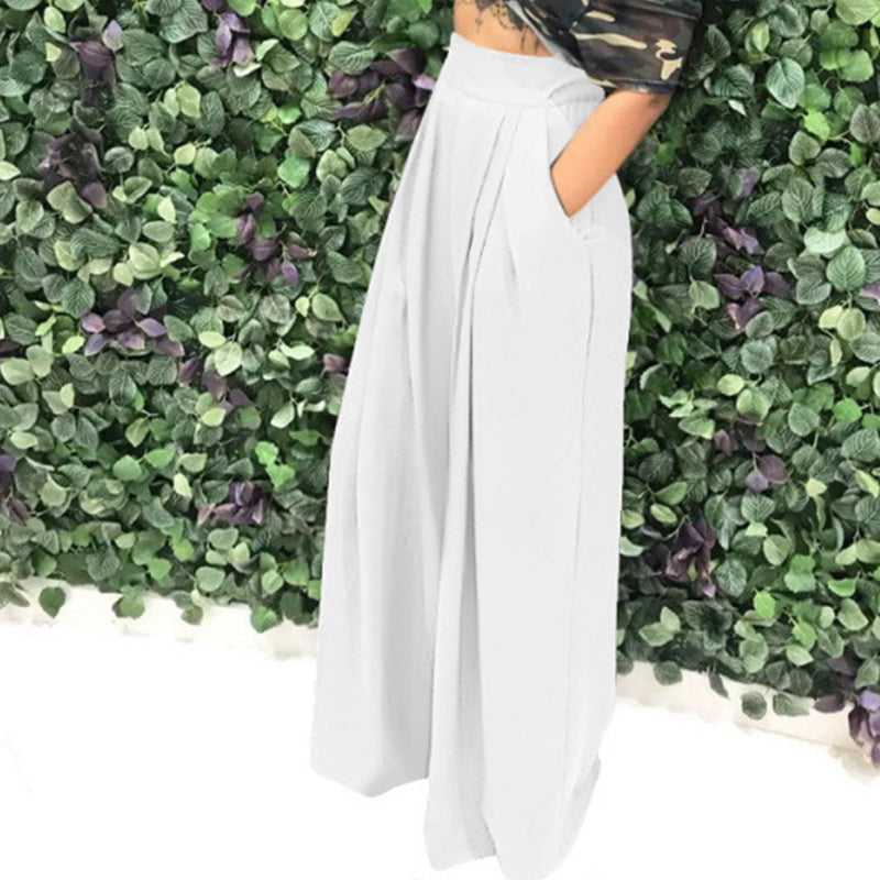 Weite Hose Damen orange mit hohem Bund und praktischen Taschen - 6 - Atelier-Zofia