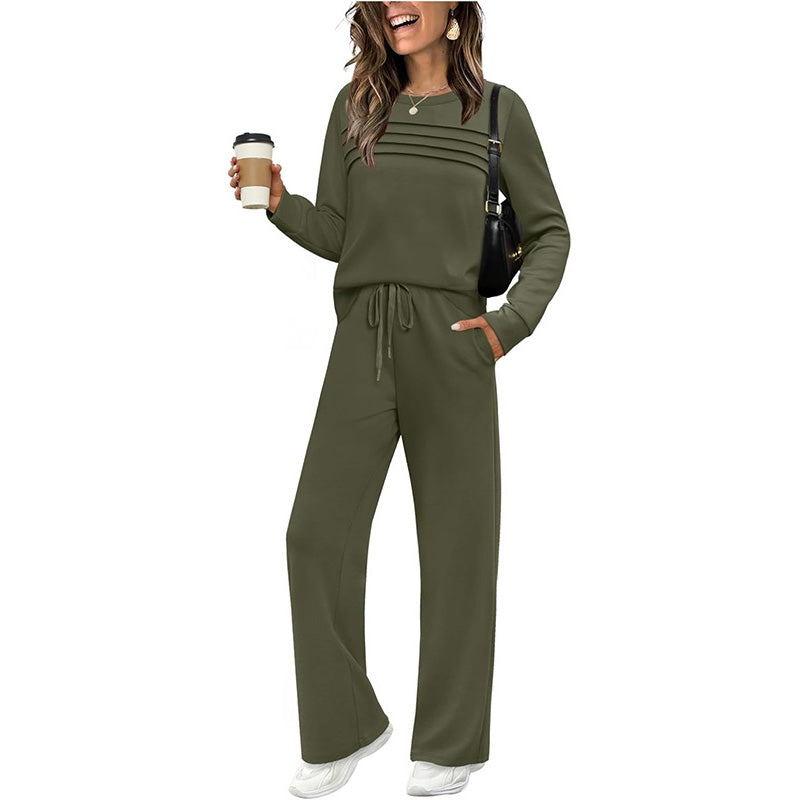 Outfit Damen grau lässig mit weitem Schnitt und Kordelzug - 3 - Atelier-Zofia