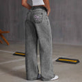 Hose Damen hellblau weit geschnitten mit hohem Bund - 4 - Atelier-Zofia