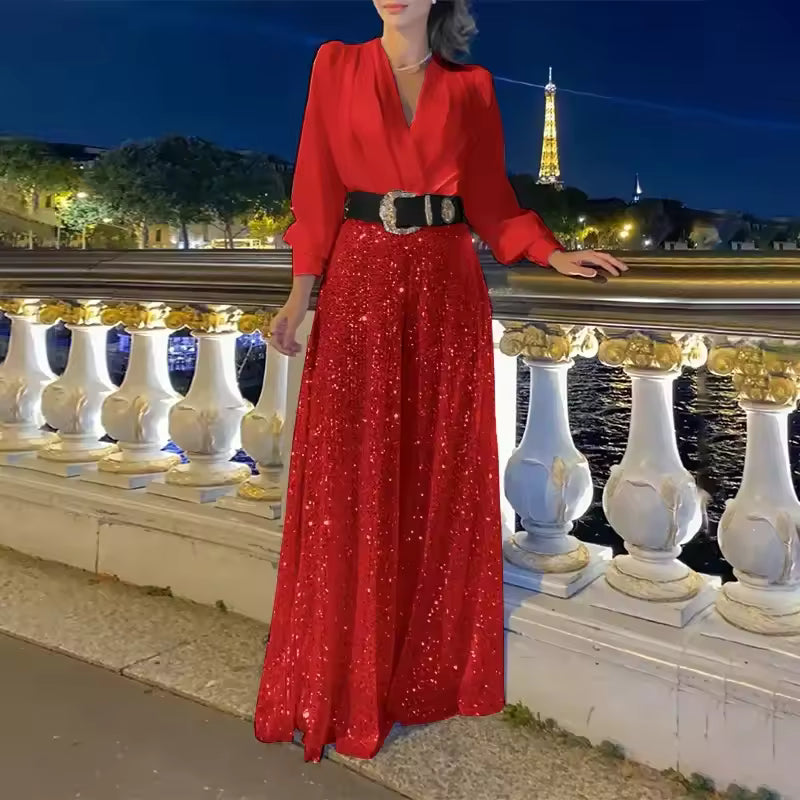 Maxikleid Damen schwarz figurbetont mit V-Ausschnitt und langen Ärmeln - 5 - Atelier-Zofia