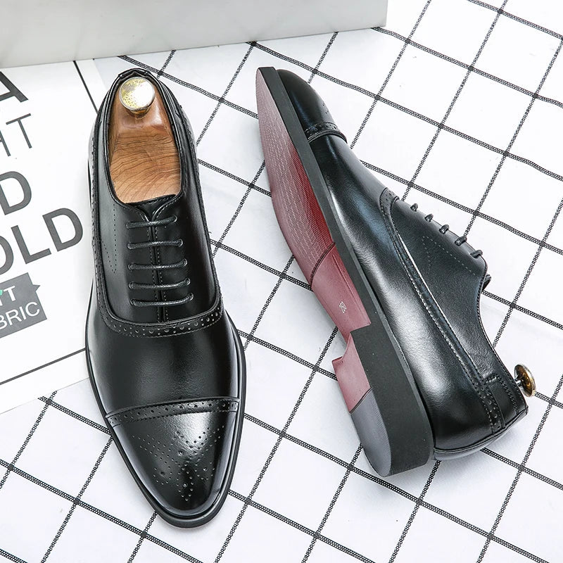 Schnürschuhe Herren schwarz mit Cap-Toe und klassischem Design - 2 - Atelier-Zofia