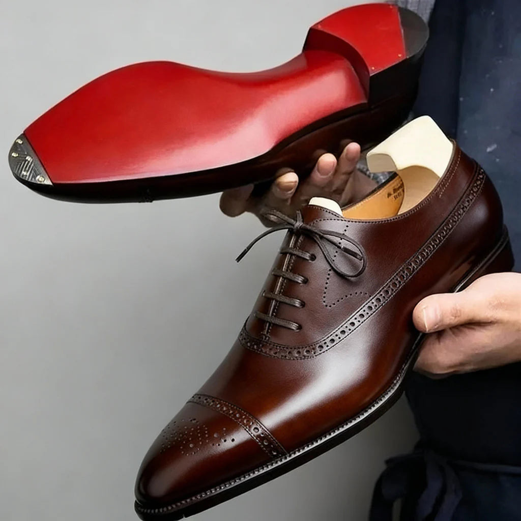 Schnürschuhe Herren schwarz mit Cap-Toe und klassischem Design - 3 - Atelier-Zofia