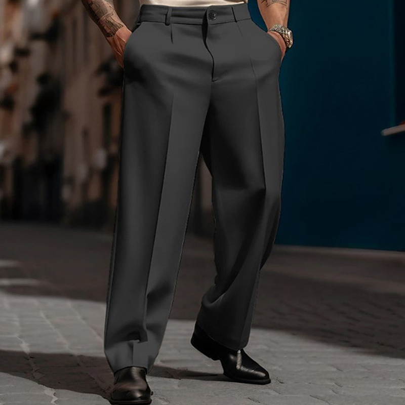Herren-Hose grau weit mit Bundfalten - 3 - Atelier-Zofia