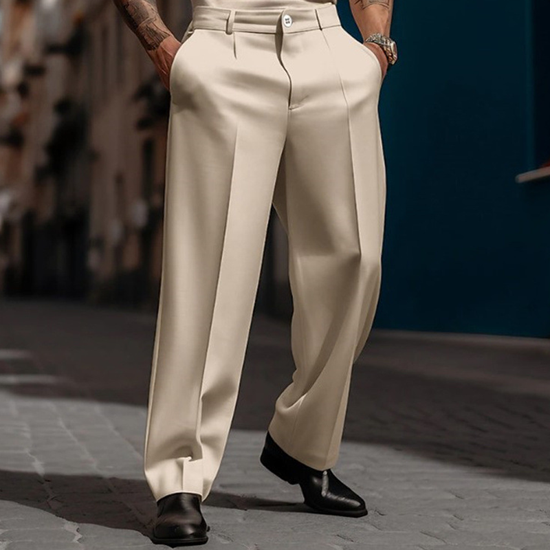 Herren-Hose grau weit mit Bundfalten - 5 - Atelier-Zofia