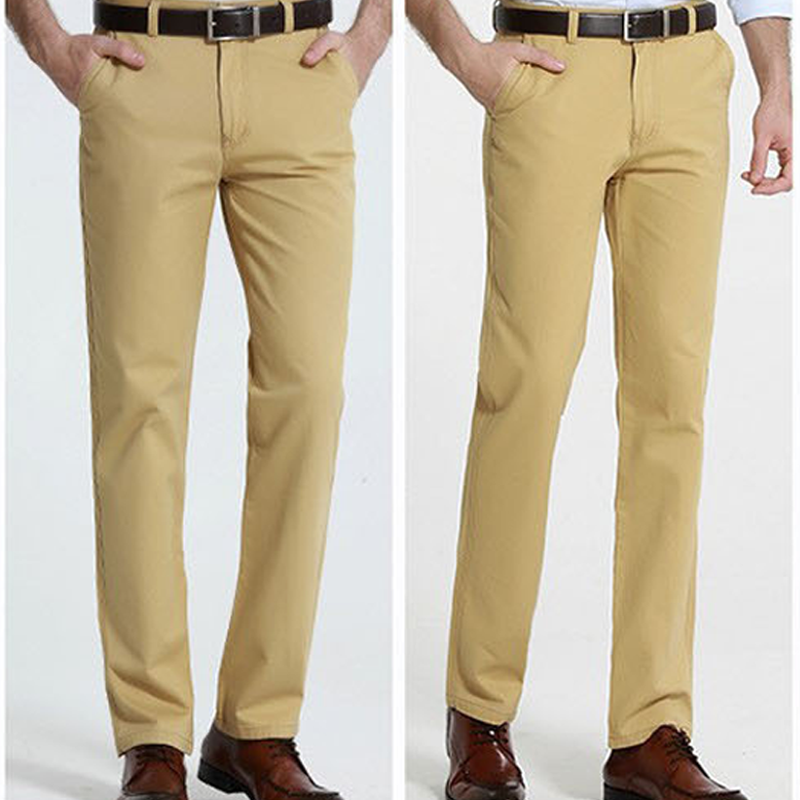 Herren Chinos beige schmal geschnitten mit Taschen - 3 - Atelier-Zofia