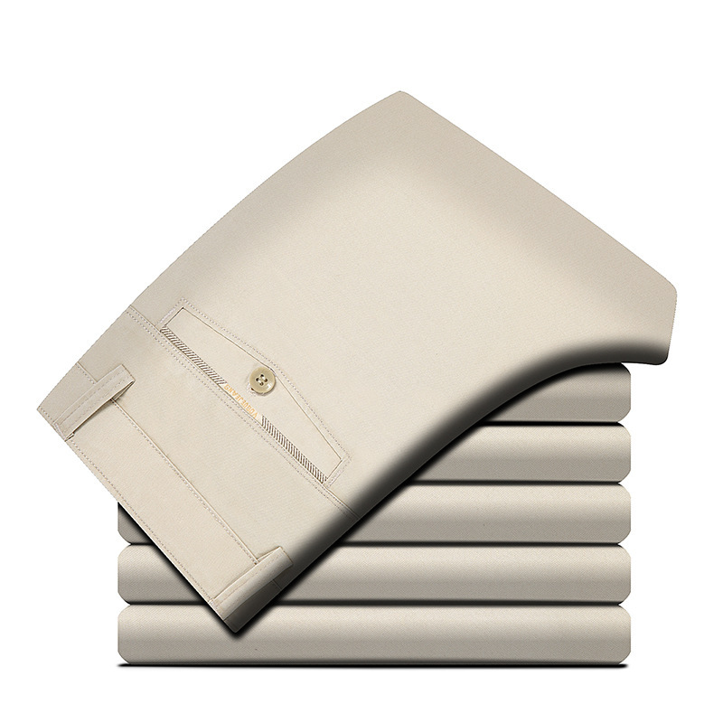 Herren Chinos beige schmal geschnitten mit Taschen - 13 - Atelier-Zofia
