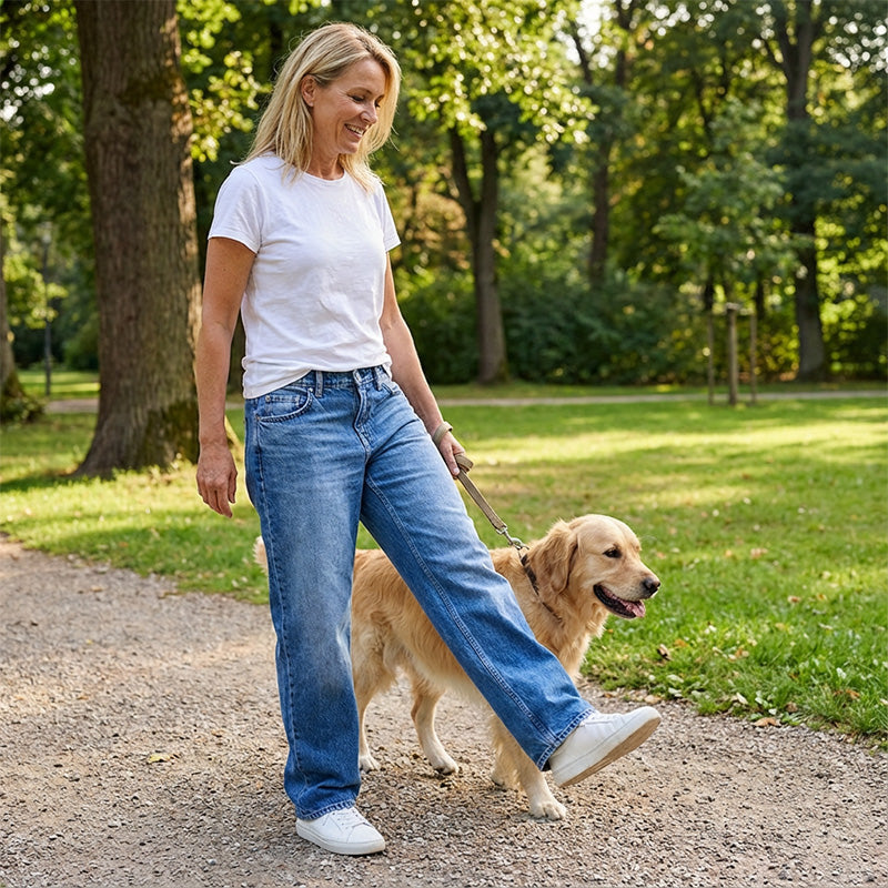 Jeans Damen blau weit geschnitten mit hoher Taille - 6 - Atelier-Zofia
