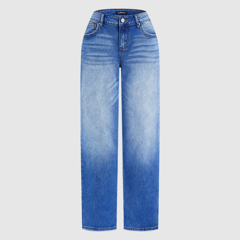 Jeans Damen blau weit geschnitten mit hoher Taille - 11 - Atelier-Zofia