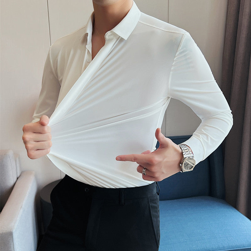 Herren Hemd weiß tailliert mit langem Arm - 2 - Atelier-Zofia