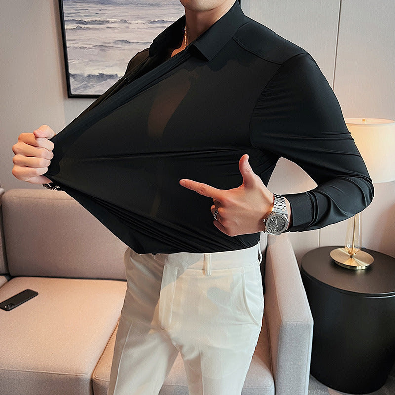Herren Hemd weiß tailliert mit langem Arm - 4 - Atelier-Zofia