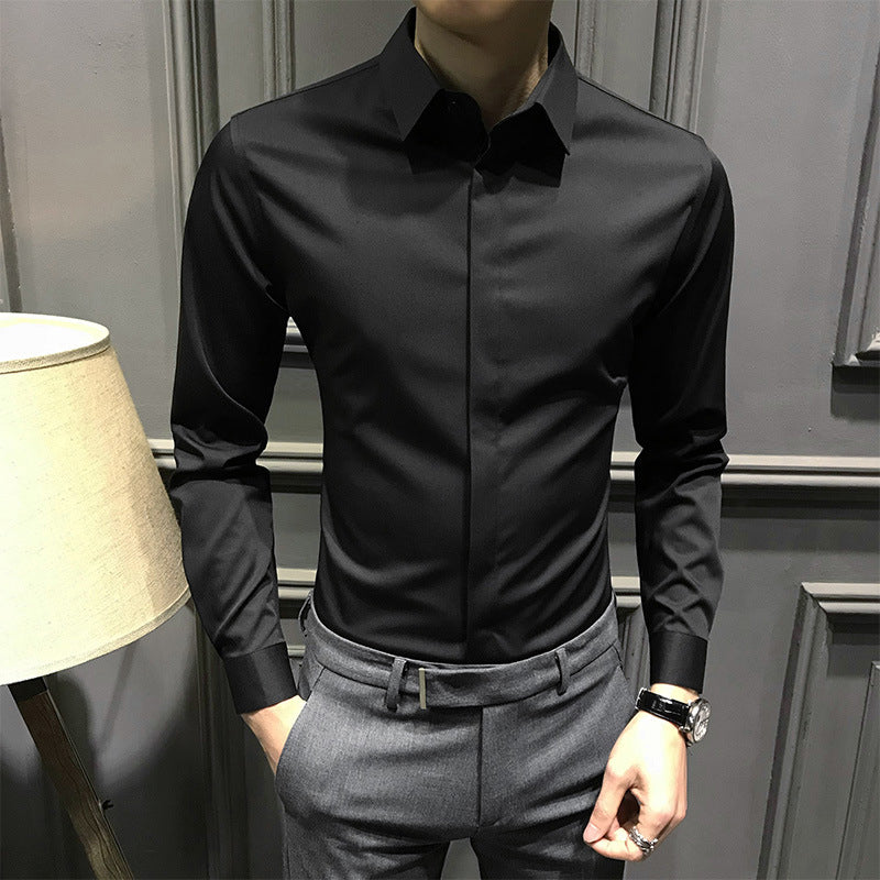 Herren Hemd weiß tailliert mit langem Arm - 5 - Atelier-Zofia