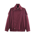 Jacke Damen rot mit Taillenzug und Stehkragen - 4 - Atelier-Zofia