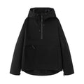Jacke Damen schwarz Oversize mit Kängurutasche - 1 - Atelier-Zofia