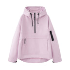Jacke Damen schwarz Oversize mit Kängurutasche - 2 - Atelier-Zofia