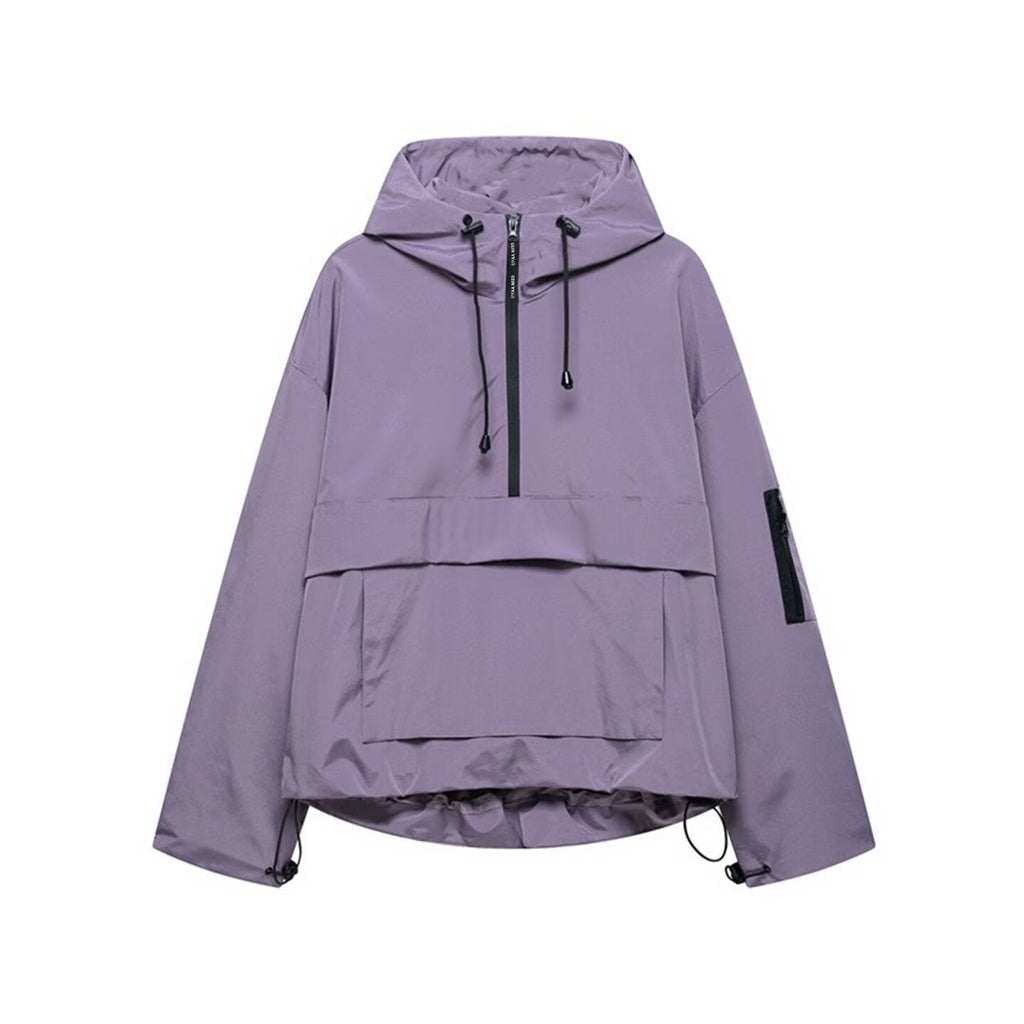 Jacke Damen schwarz Oversize mit Kängurutasche - 3 - Atelier-Zofia