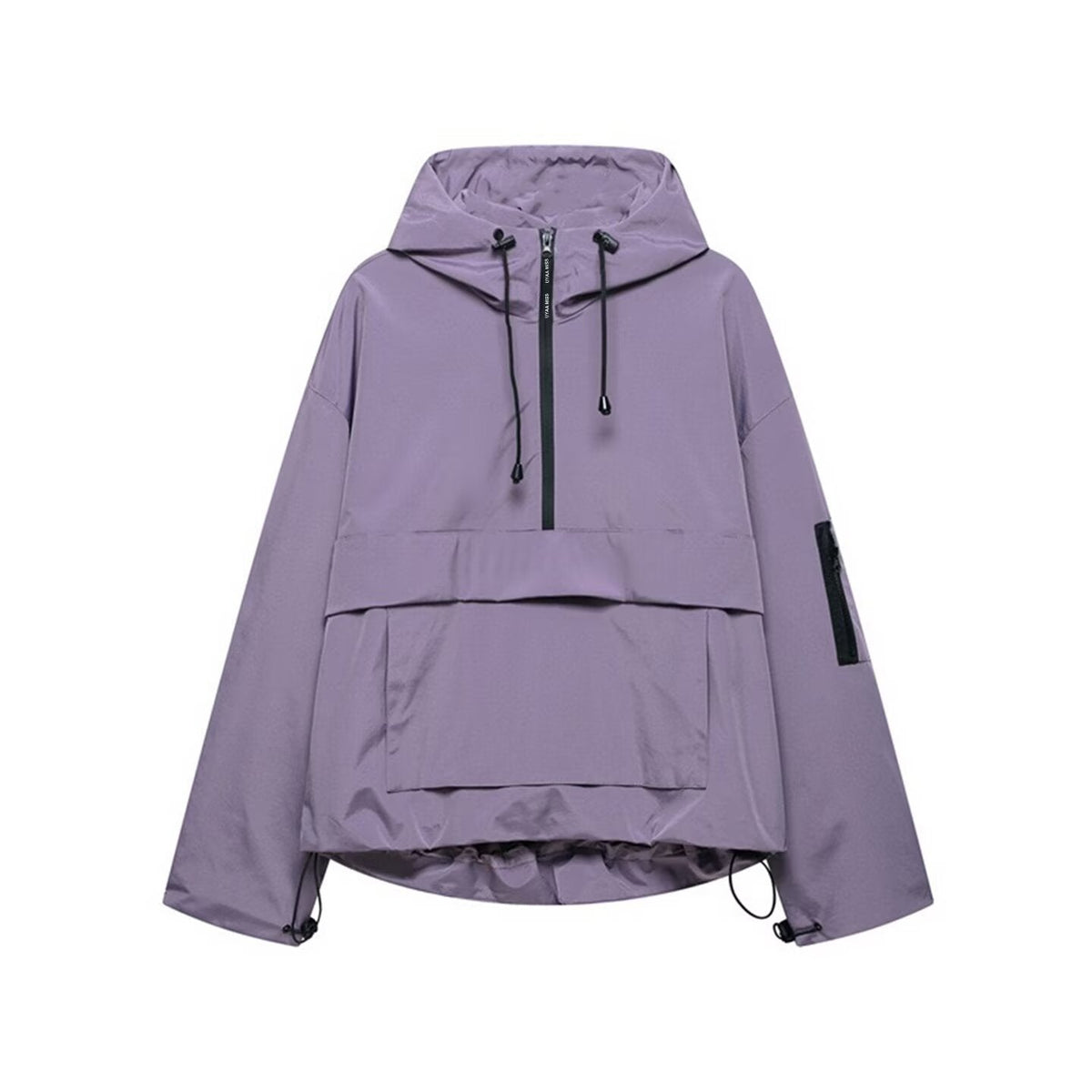 Jacke Damen schwarz Oversize mit Kängurutasche - 3 - Atelier-Zofia