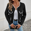 Jacke Damen schwarz tailliert mit Taschen und Kontrastdetails - 1 - Atelier-Zofia