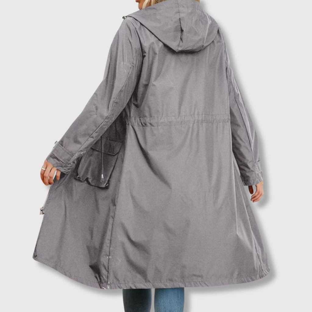 Damenjacke rot tailliert mit Kapuze und praktischen Taschen - 1 - Atelier-Zofia
