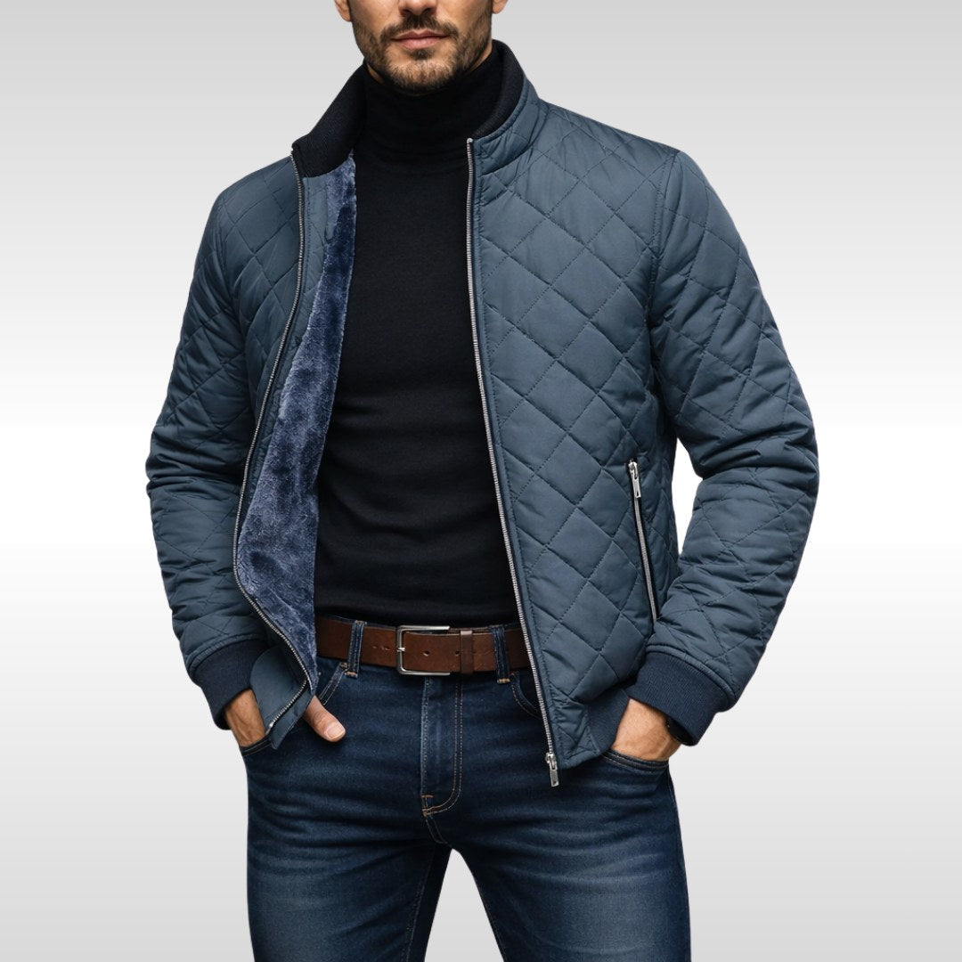 Steppjacke Herren schwarz tailliert mit Stehkragen - 2 - Atelier-Zofia