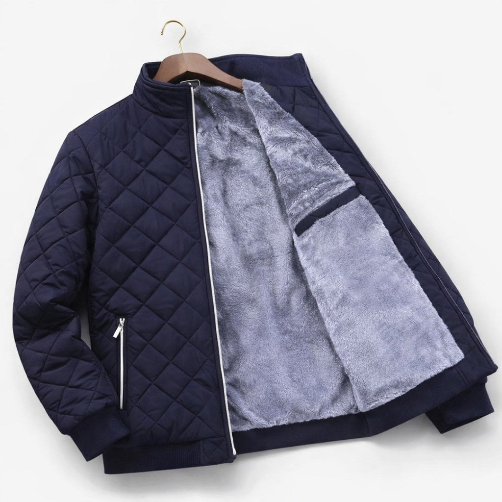 Steppjacke Herren schwarz tailliert mit Stehkragen - 4 - Atelier-Zofia