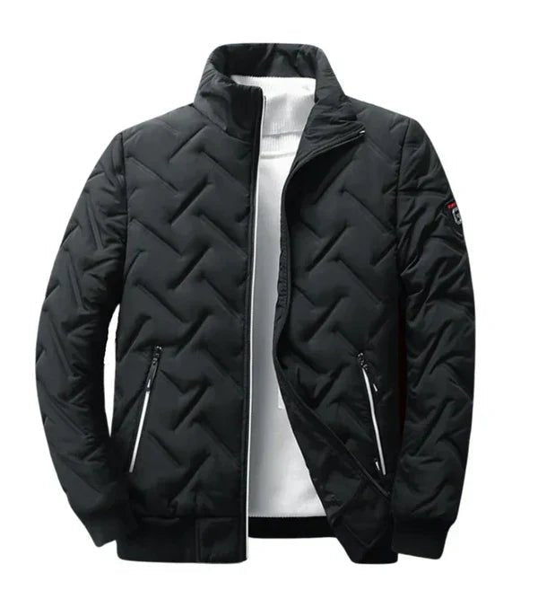 Steppjacke Herren schwarz tailliert mit Reißverschluss - 1 - Atelier-Zofia