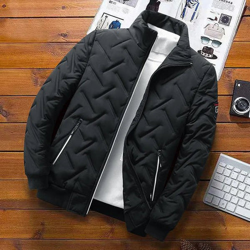 Steppjacke Herren schwarz tailliert mit Reißverschluss - 2 - Atelier-Zofia