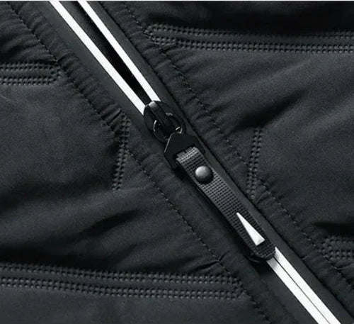 Steppjacke Herren schwarz tailliert mit Reißverschluss - 8 - Atelier-Zofia