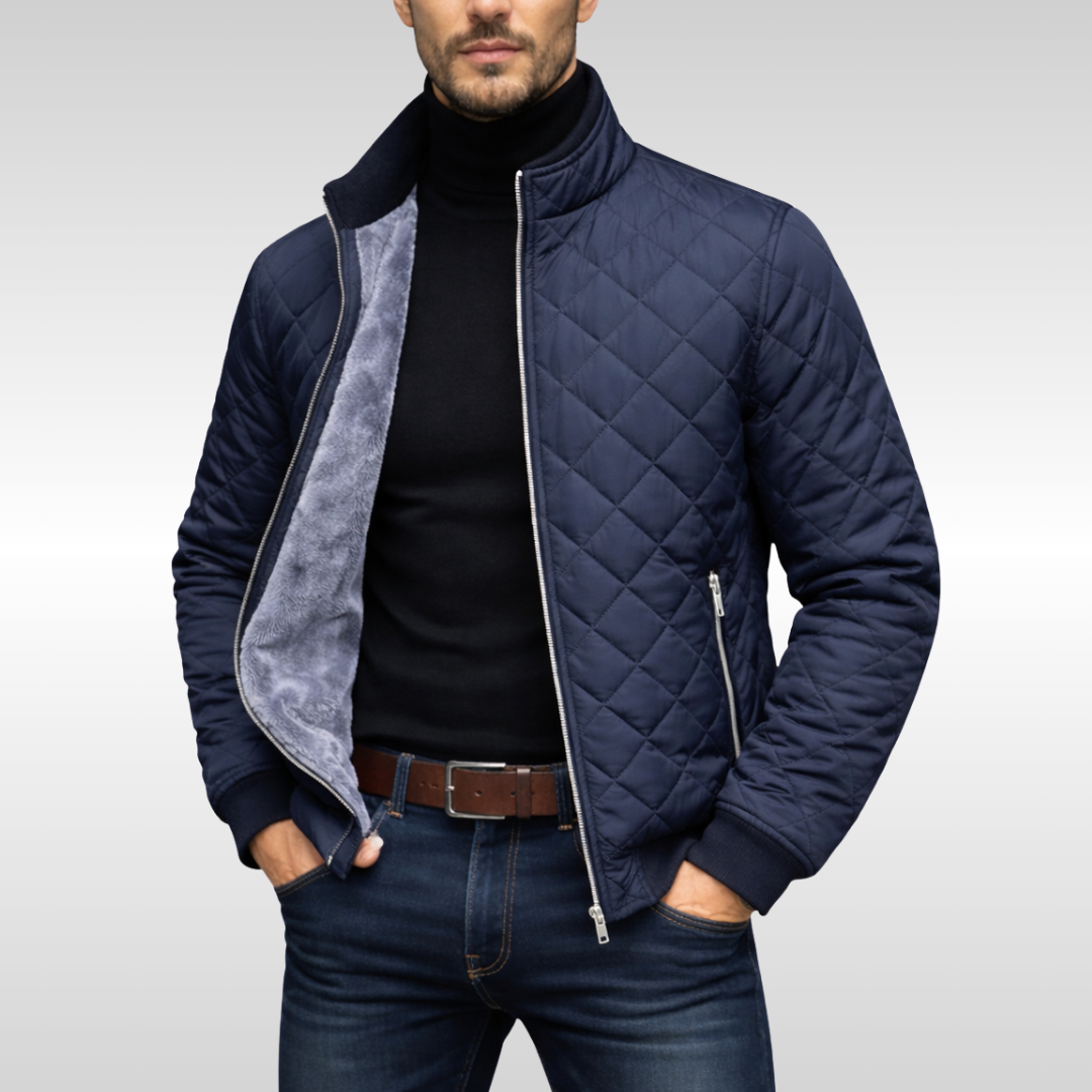 Steppjacke Herren schwarz tailliert mit praktischen Taschen - 1 - Atelier-Zofia