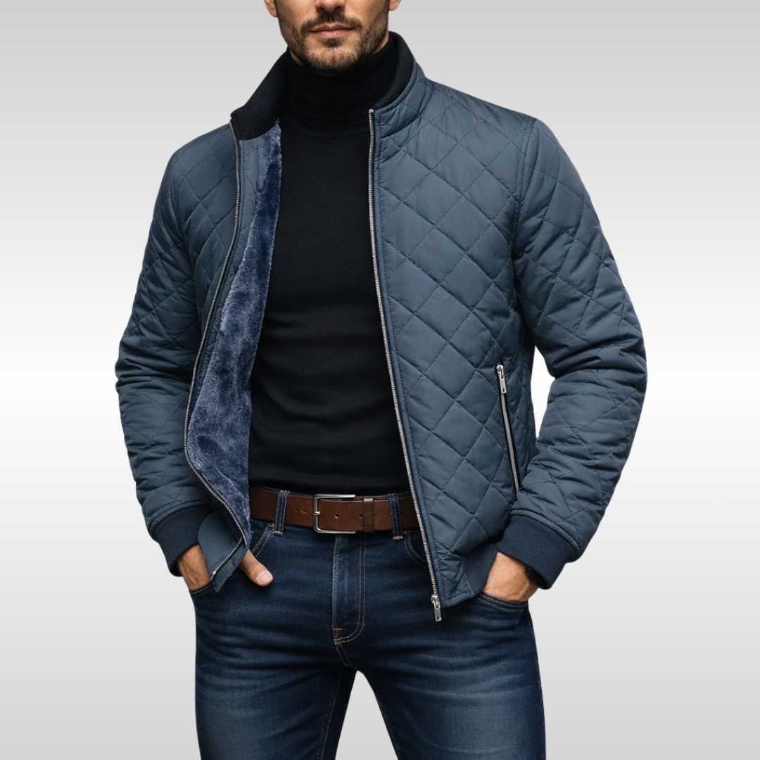 Steppjacke Herren schwarz tailliert mit praktischen Taschen - 2 - Atelier-Zofia