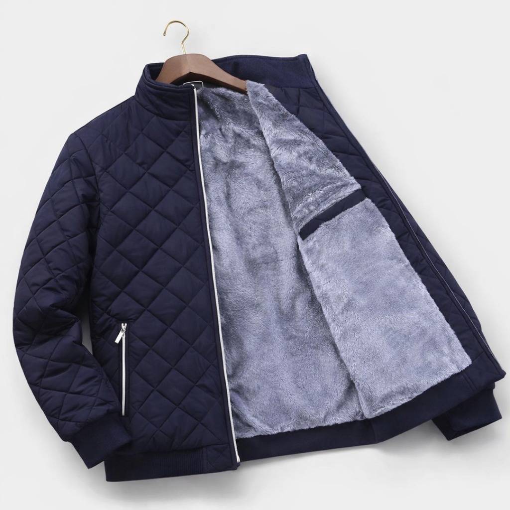 Steppjacke Herren schwarz tailliert mit praktischen Taschen - 4 - Atelier-Zofia
