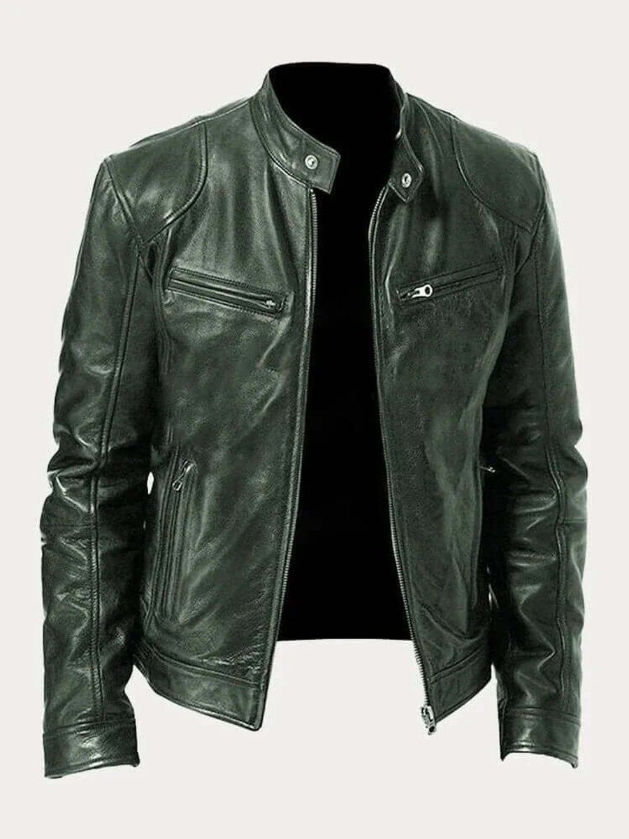 Herren Lederjacke schwarz figurbetont mit praktischen Reißverschlüssen - 3 - Atelier-Zofia