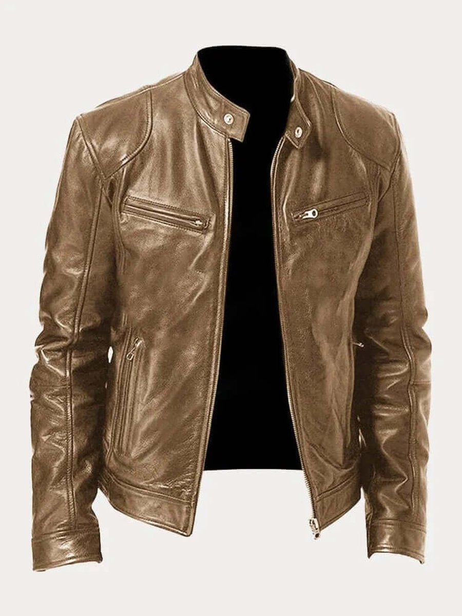 Herren Lederjacke schwarz figurbetont mit praktischen Reißverschlüssen - 5 - Atelier-Zofia
