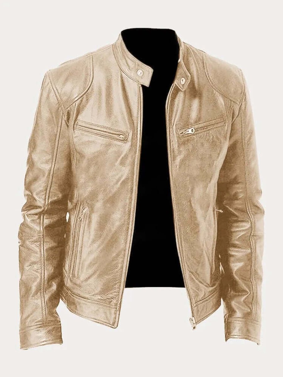 Herren Lederjacke schwarz figurbetont mit praktischen Reißverschlüssen - 6 - Atelier-Zofia