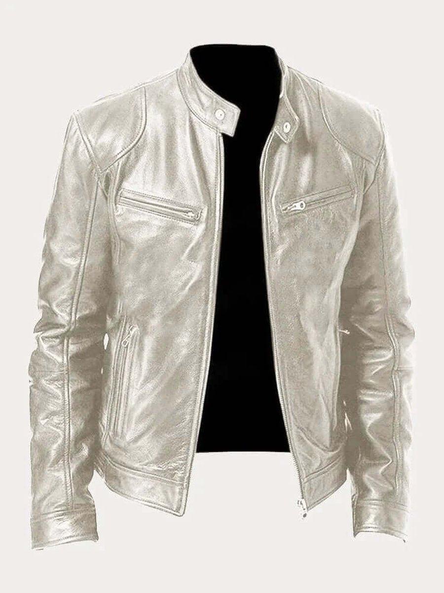 Herren Lederjacke schwarz figurbetont mit praktischen Reißverschlüssen - 7 - Atelier-Zofia