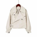 Jacke Damen rot tailliert mit Gürtel und langen Ärmeln - 1 - Atelier-Zofia