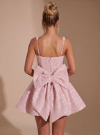 Kleid Damen rosa figurbetont mit großem Rückenknoten - 3 - Atelier-Zofia