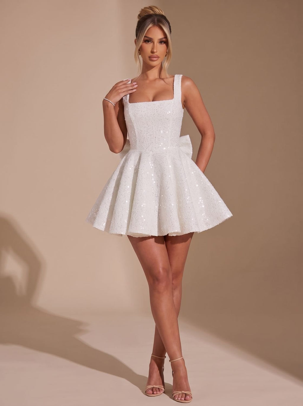 Kleid Damen rosa figurbetont mit großem Rückenknoten - 12 - Atelier-Zofia